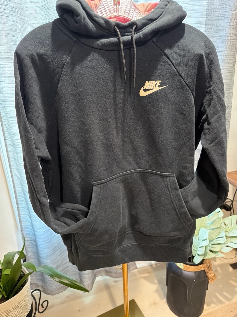 Nike Black Pullover Hoodie with White Swoosh - Picture 2 of 5
